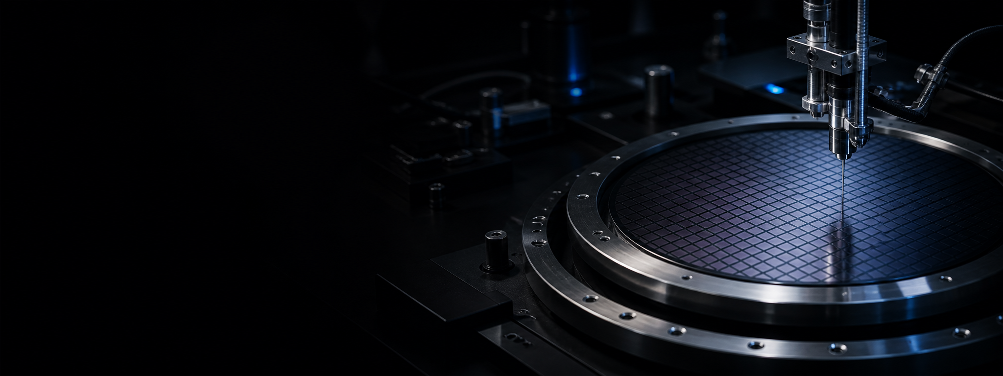 Compound-semiconductor wafer under probe inspection